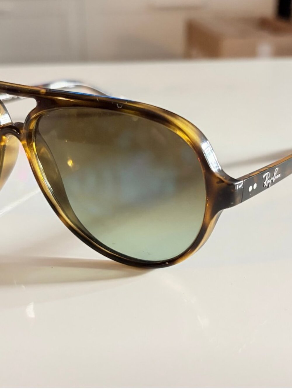 Ray-Ban Cats 5000 RB4125 Havana Tortoise Green Gradient Sunglasses
